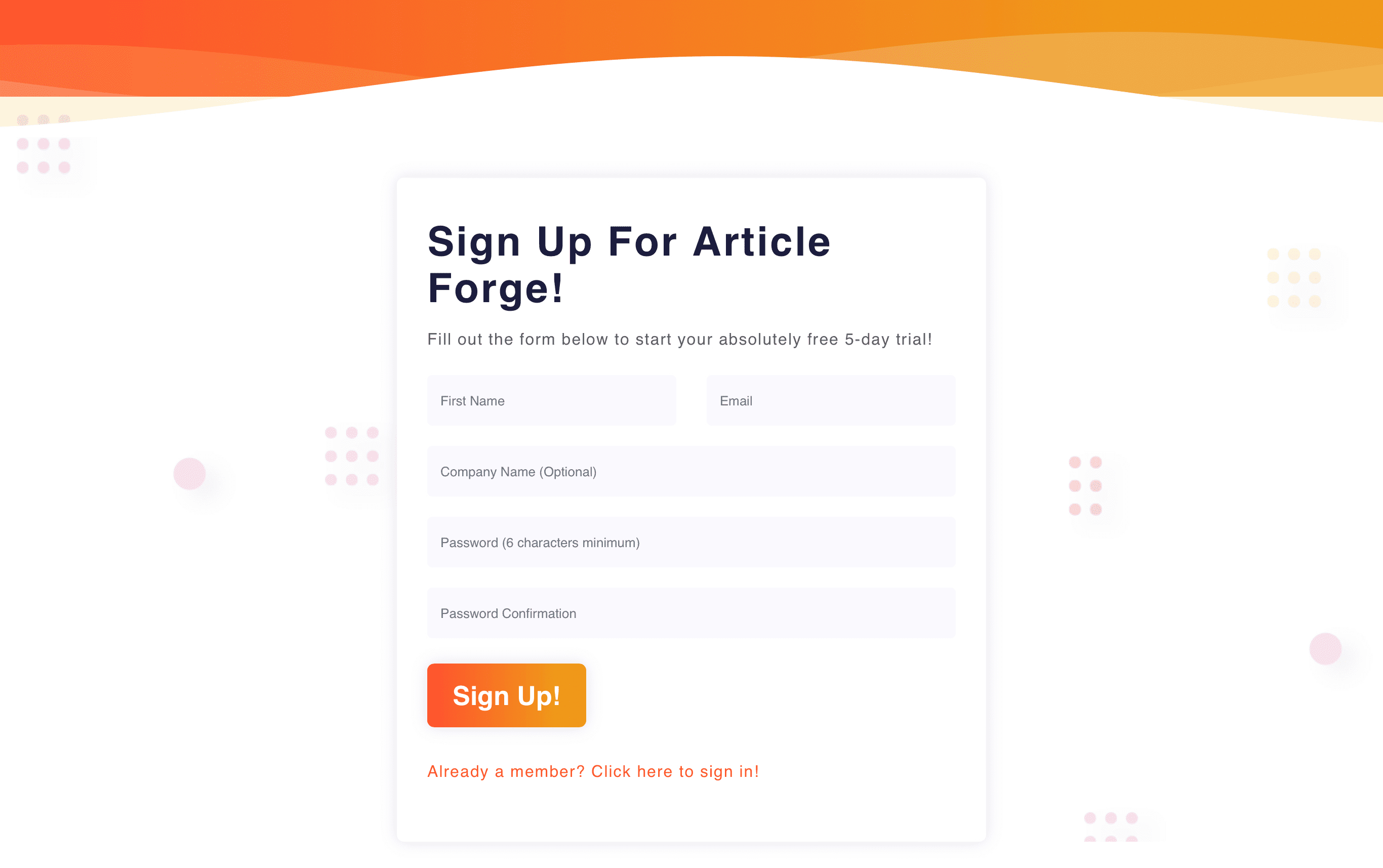 Article Forge：サインアップ